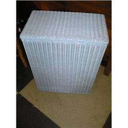 Blue wicker hamper