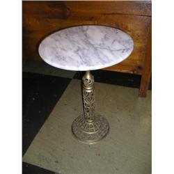 Marble top table w/brass base