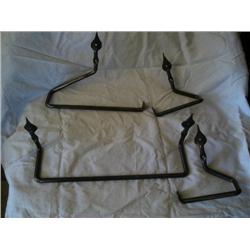 Iron towel bar, 2 toilet paper holders, one towel holder