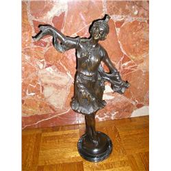 Bronze Flapper w/marble base