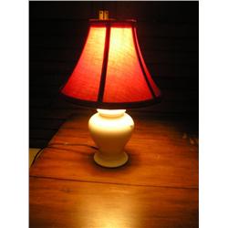 Sm. Boudoir lamp w/red shade