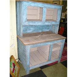 Country blue kitchen cabinet