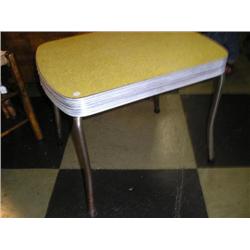 Vintage yellow laminate top end table