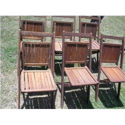 6 solid wood fold out chairs