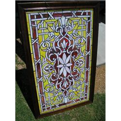 Wonderful wood framed stained glass