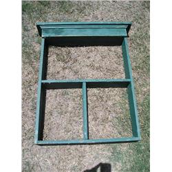 Green wood wall shelf