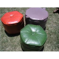 3 upholstered foot stools