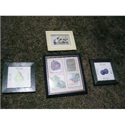 4 framed kitchen prints