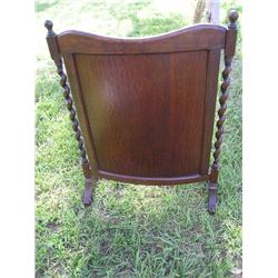 Barley twist oak fireplace screen