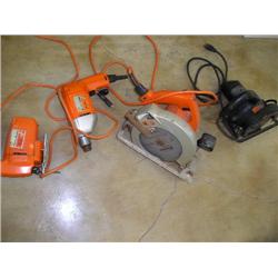 B&D jig saw, B&D 3/8"drill, circular saws