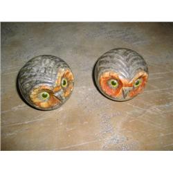 Alabaster owls from Italy