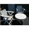 Image 1 : White painted cedar patio table w/2 chairs
