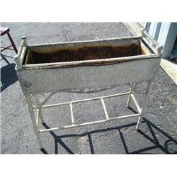Vintage white wicker planter