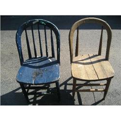 2 solid oak chairs
