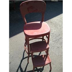 Red kitchen step stool