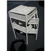Image 1 : white wicker storage cabinet table