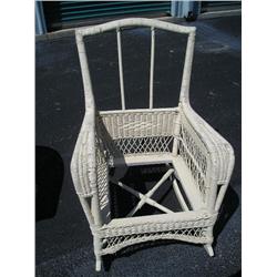 White wicker chair