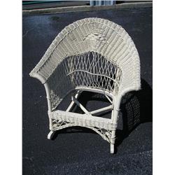 White wicker chair