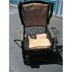 Black wicker chair