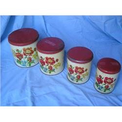 4 vintage kitchen canisters