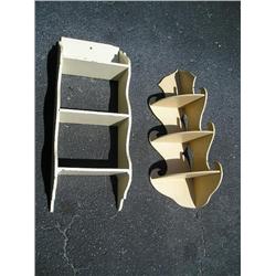 Two painted shelves
