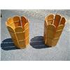 Image 1 : 3 wood slatted formed buckets