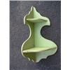 Image 1 : green corner wooden shelf