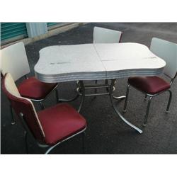 Chrome leg table w/laminate top and chairs