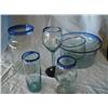 Image 1 : Blown glass w/blue rim