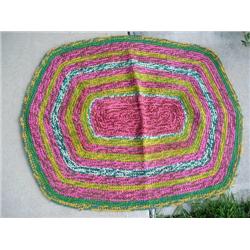 Colorful hooked rug