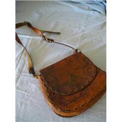 Handtooled leather purse