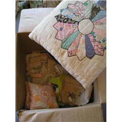 Linens, pillows, handmade items