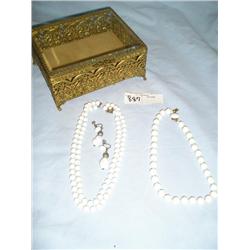 Porcelain beaded necklaces & earings
