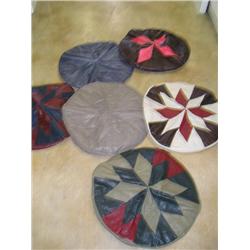 6 upholstered footstools