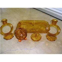 Candleholders, tray,