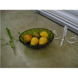 Fruit bowl & candleholders