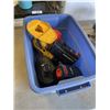 Image 2 : SMALL TOTE OF ASSORTED POWER TOOLS AND BATTERIES