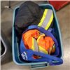 Image 2 : 2 TOTES OF HIGH VIS WORKWEAR, OVERALLS, RAIN PANTS ETC