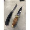 Image 2 : WOOD BOX WITH KNIVES AND POCKET KNIVES