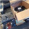 Image 1 : BOX OF RECORDS AND RECORD PLAYER