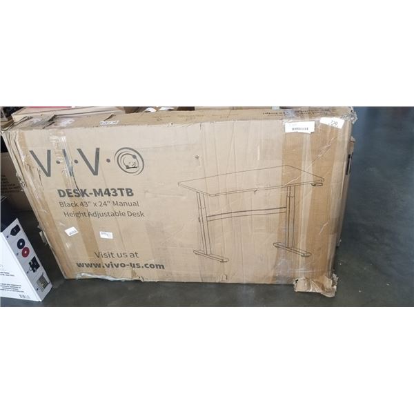 BLACK MANUAL 43"x24 LIFT DESK