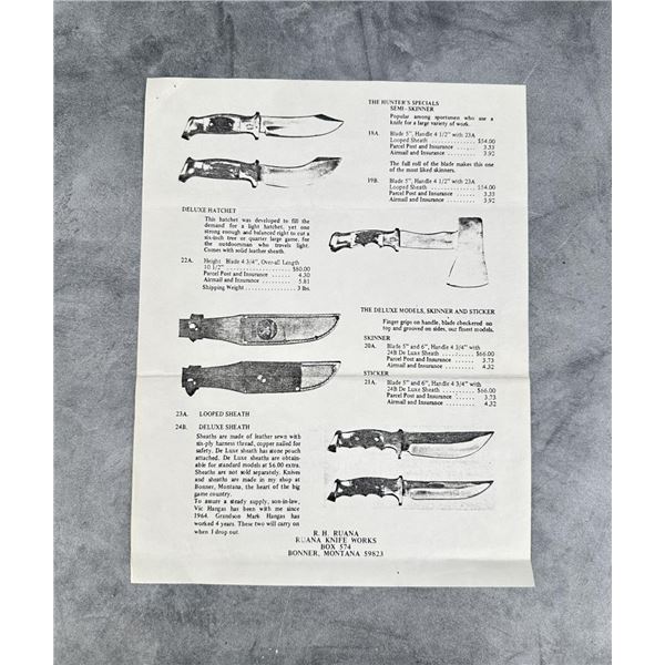 Rudy RH Ruana Bonner Montana Knife Flyer