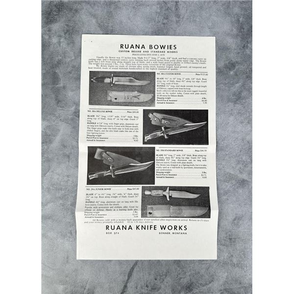 Rudy RH Ruana Bonner Montana Bowie Knife Flyer