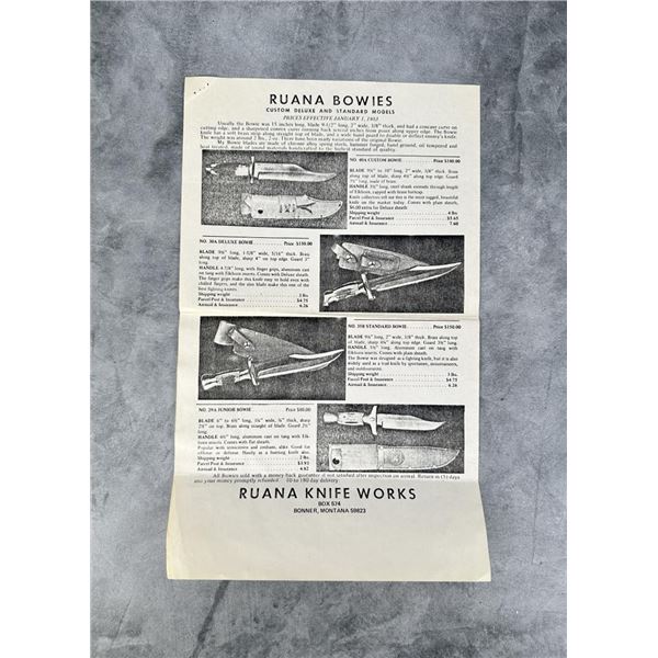 Rudy RH Ruana Bonner Montana Bowie Knife Flyer