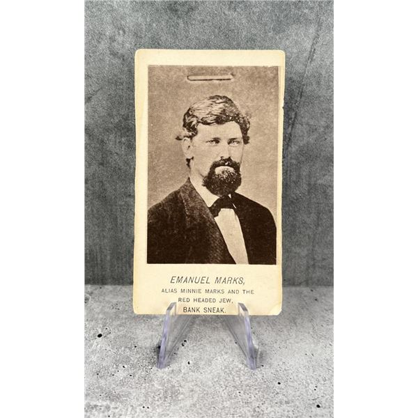 Antique Criminal CDV Photo Mug Shot Bank Sneak