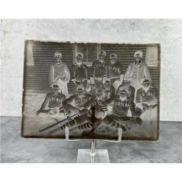 Colby College Baseball Team Glass Photo Negative