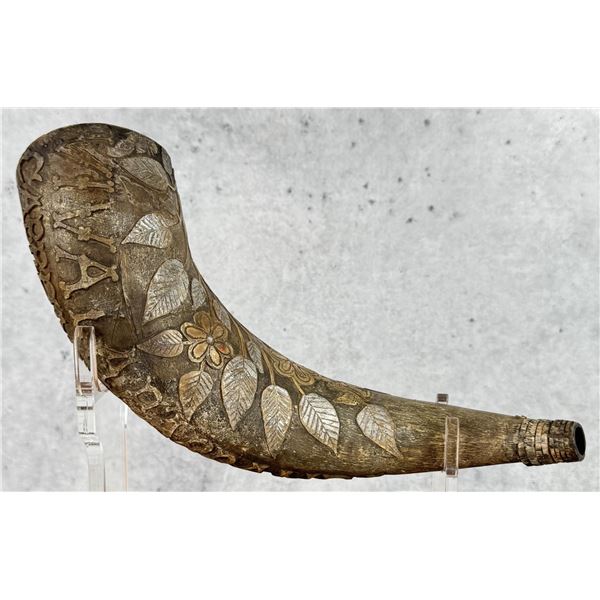 Mexican American War Scrimshaw Powder Horn