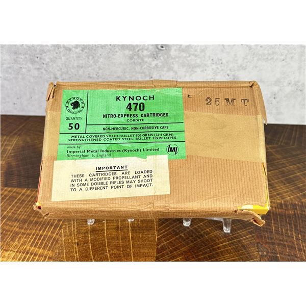 50 Rounds of Kynoch .470 Nitro Express Rifle Ammo