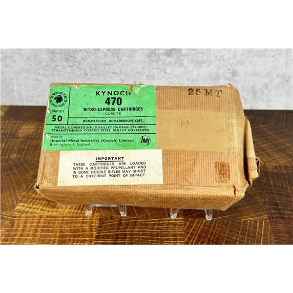 50 Rounds of Kynoch .470 Nitro Express Rifle Ammo