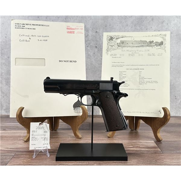 1931 Prewar Colt Ace 1911 .22 LR Pistol w/ Letter